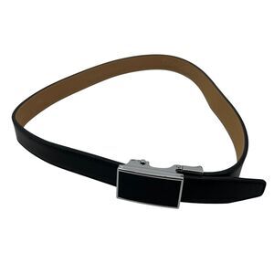 Nexbelt Womens 26 Black Genuine Leather No Holes Buckle Dress